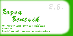 rozsa bentsik business card